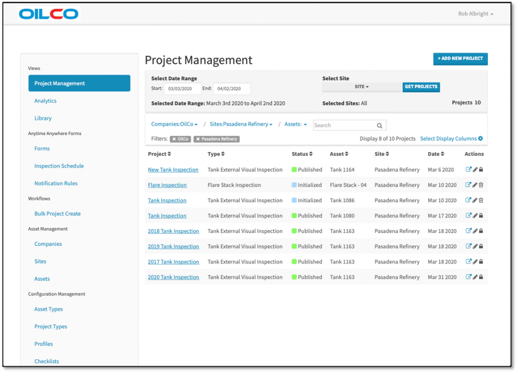 Inspection Data Management System Software Technology - HUVRdata